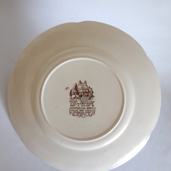 VINTAGE JOHNSON BROS OLDE ENGLISH COUNTRYSIDE 3 TIERED CHINA SERVING TRAY - Picture 15 of 16